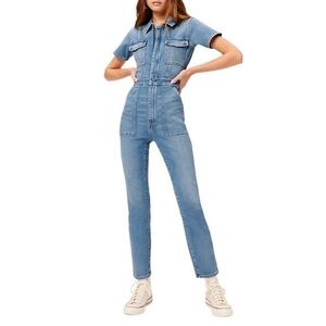 Good American Denim Military Bodycon Jumpsuit Size 2 B1431